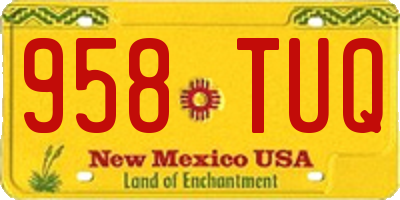 NM license plate 958TUQ