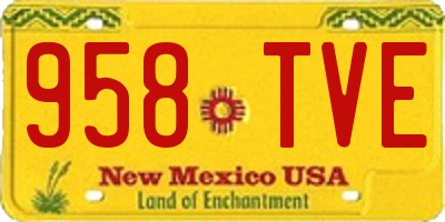 NM license plate 958TVE