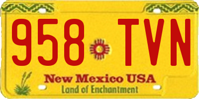 NM license plate 958TVN