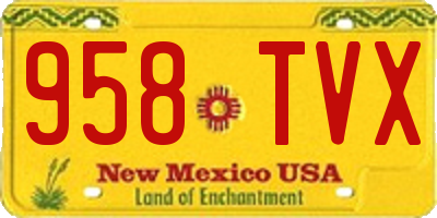 NM license plate 958TVX