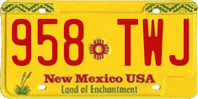 NM license plate 958TWJ