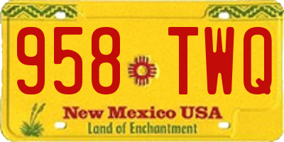 NM license plate 958TWQ