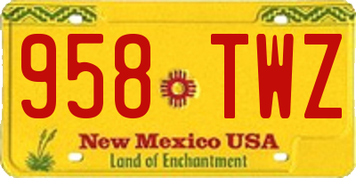 NM license plate 958TWZ