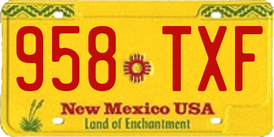 NM license plate 958TXF