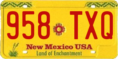 NM license plate 958TXQ