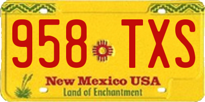NM license plate 958TXS