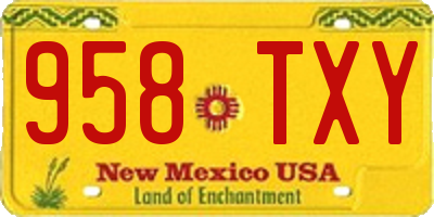 NM license plate 958TXY