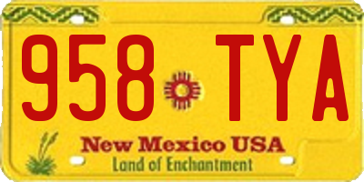 NM license plate 958TYA