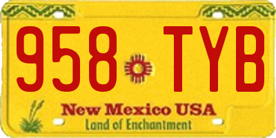 NM license plate 958TYB