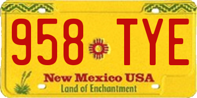NM license plate 958TYE