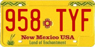 NM license plate 958TYF
