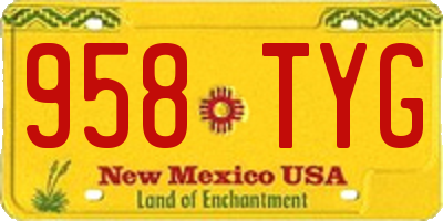 NM license plate 958TYG