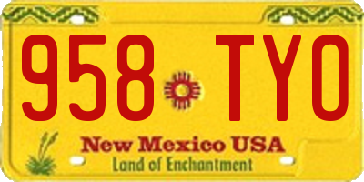 NM license plate 958TYO