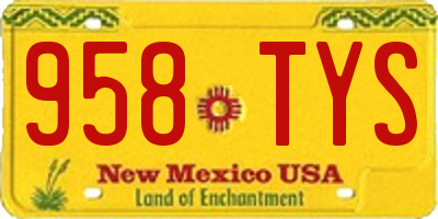 NM license plate 958TYS