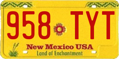 NM license plate 958TYT