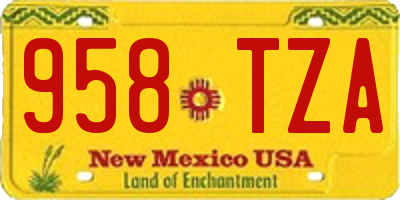 NM license plate 958TZA