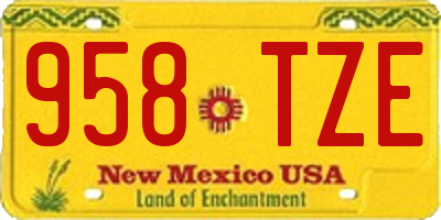NM license plate 958TZE