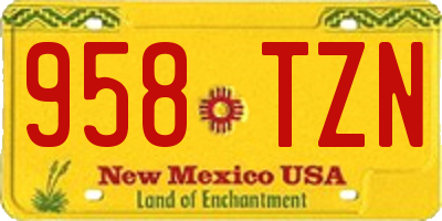 NM license plate 958TZN