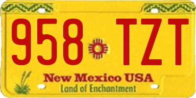 NM license plate 958TZT