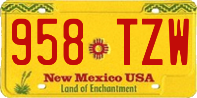 NM license plate 958TZW