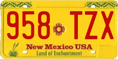 NM license plate 958TZX