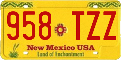 NM license plate 958TZZ