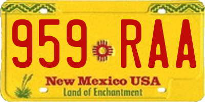 NM license plate 959RAA