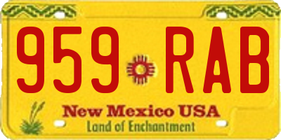 NM license plate 959RAB