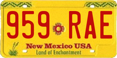 NM license plate 959RAE