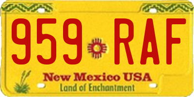 NM license plate 959RAF