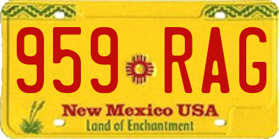 NM license plate 959RAG