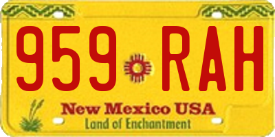 NM license plate 959RAH