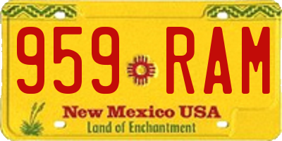 NM license plate 959RAM