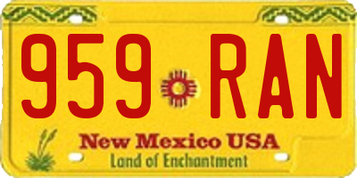 NM license plate 959RAN