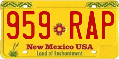 NM license plate 959RAP