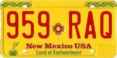 NM license plate 959RAQ