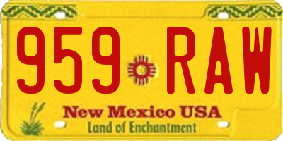 NM license plate 959RAW