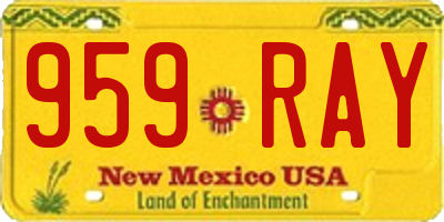 NM license plate 959RAY
