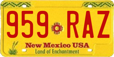 NM license plate 959RAZ