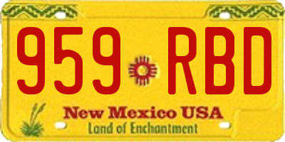 NM license plate 959RBD