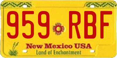 NM license plate 959RBF
