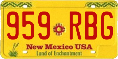 NM license plate 959RBG