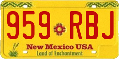 NM license plate 959RBJ