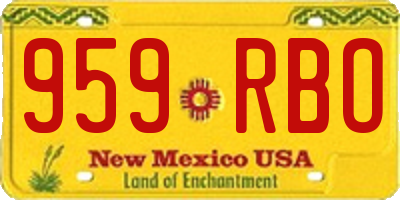 NM license plate 959RBO