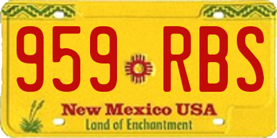 NM license plate 959RBS