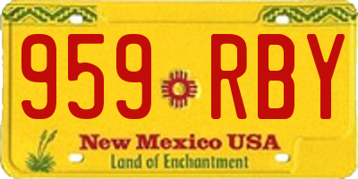 NM license plate 959RBY