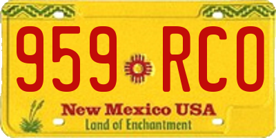 NM license plate 959RCO