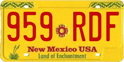 NM license plate 959RDF