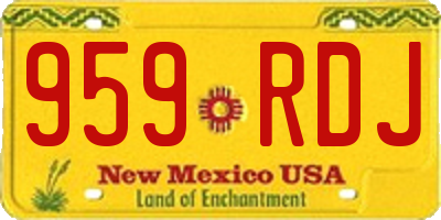 NM license plate 959RDJ