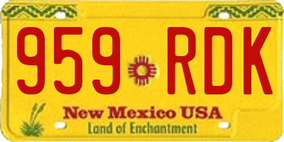 NM license plate 959RDK